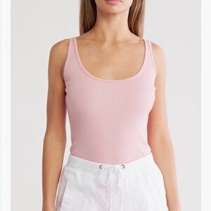NWT James Perse Pink Ribbed Tank Top size 1 (US 0-2)